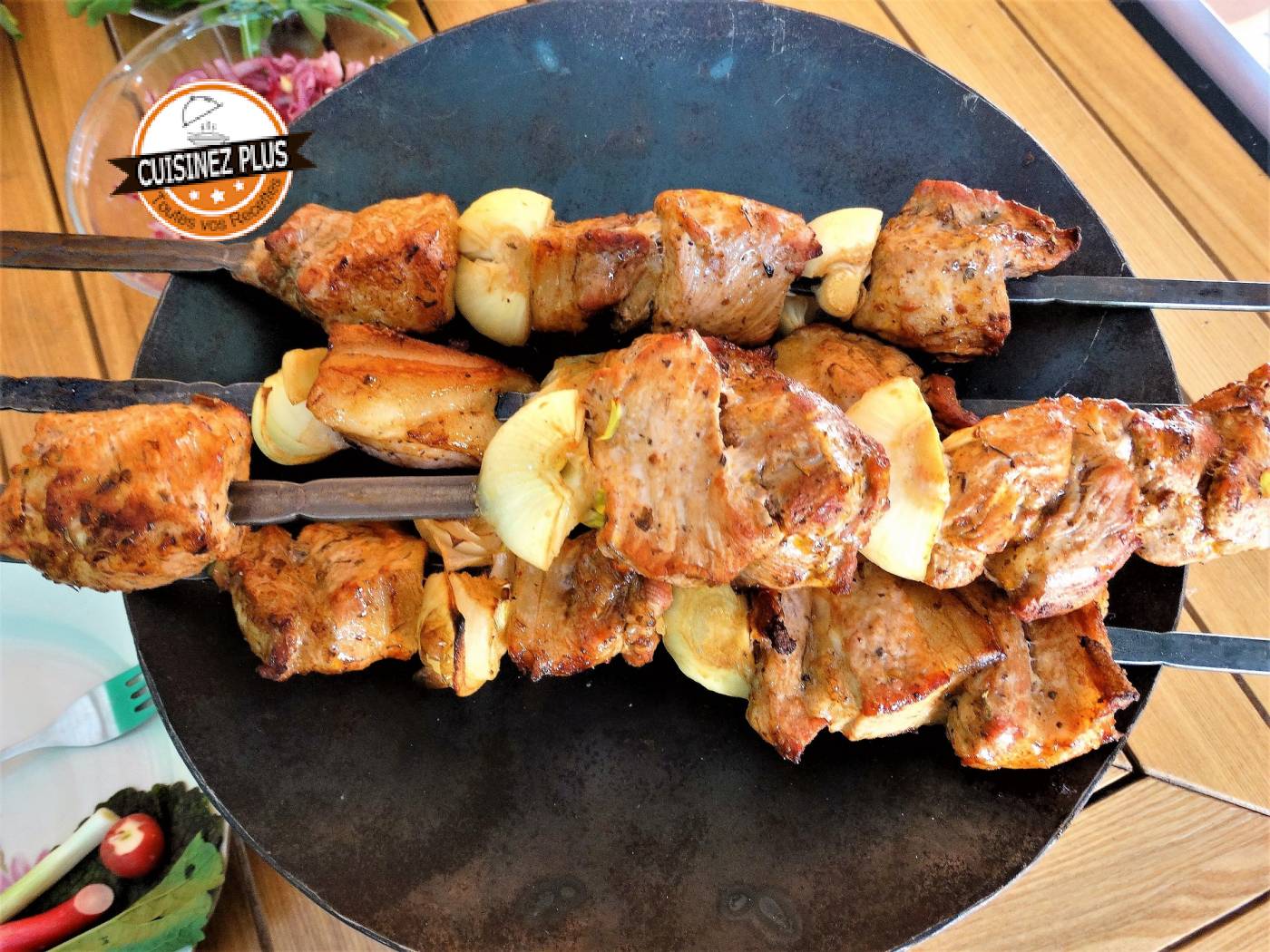 photo de Brochette de poulet tandoori, aubergine grillée