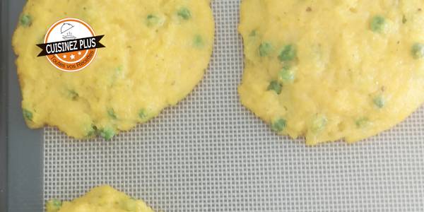 vignette de galette de polenta aux petits pois