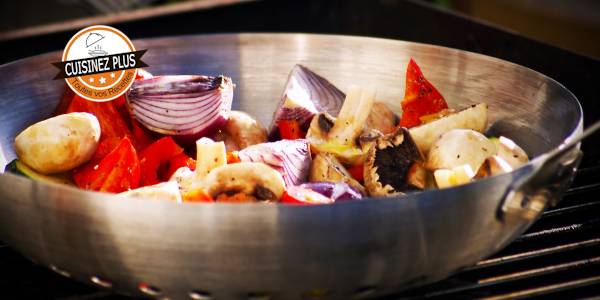 vignette de wok de poulet poivrons champignons