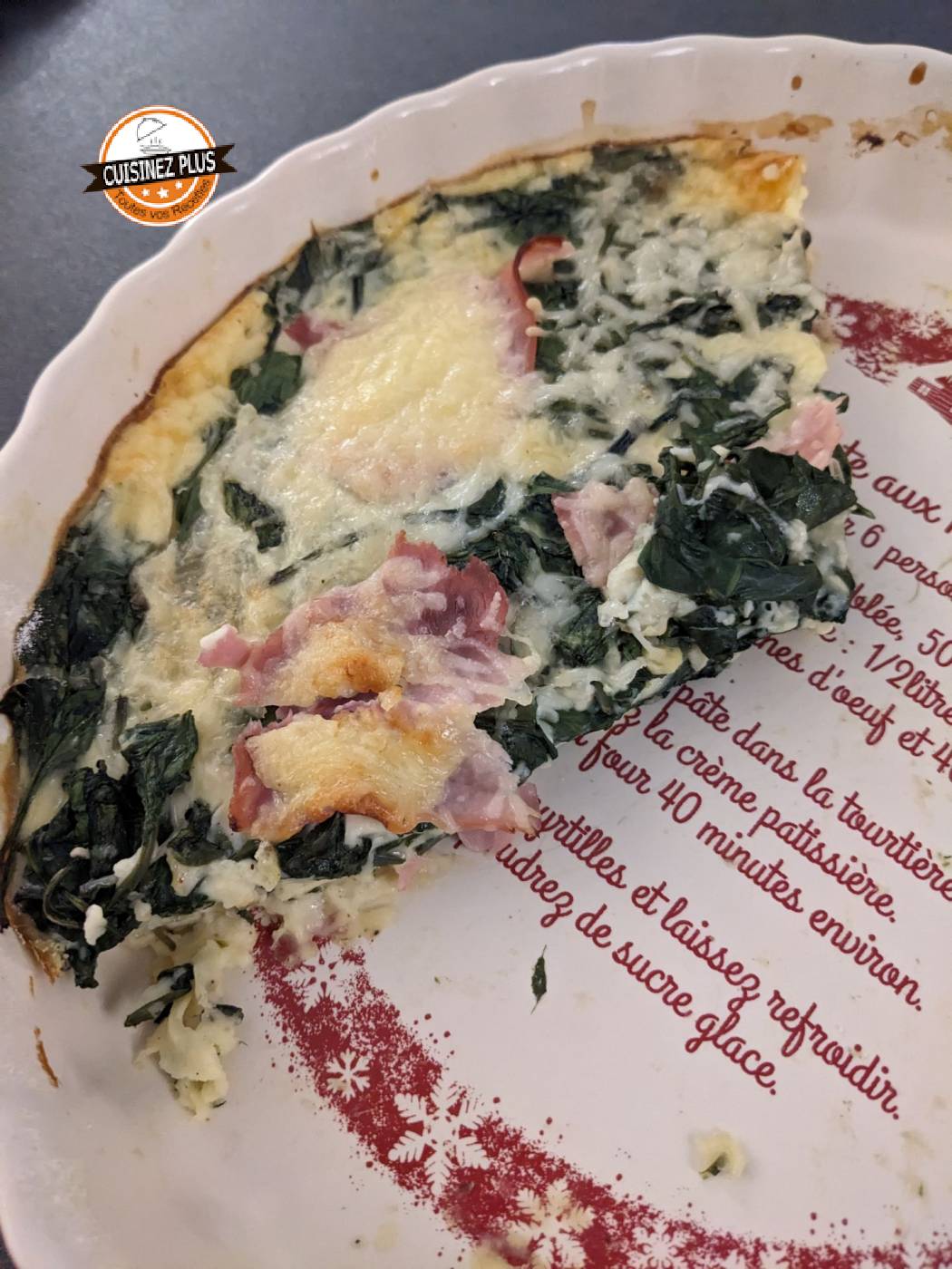 photo de Quiche sans pâte jambon épinards 