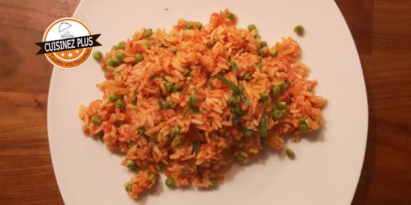 vignette de Pilaf de riz rosé aux crevettes