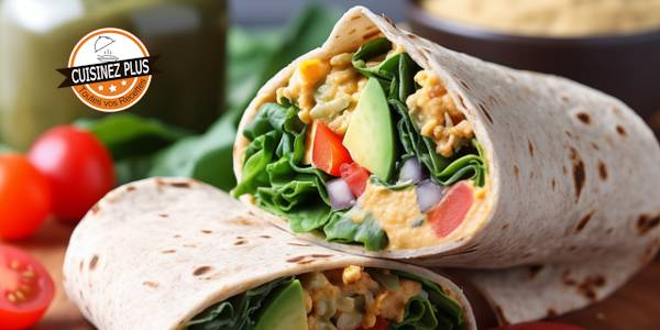 vignette de Wrap au poulet grillé sauce au yaourt